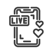 live selling receiving hearts icon