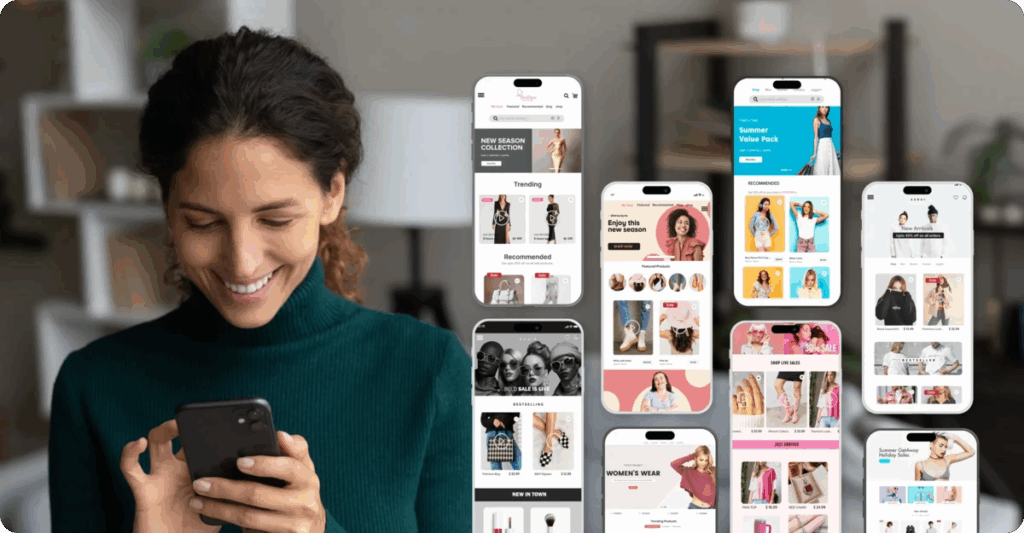 A Shopify store’s website showing a homepage sticky bar with a 20% discount for users who install their app.